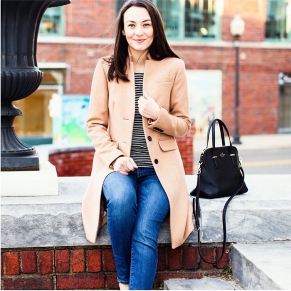 J.Crew Regent coat top- coat in double-serge wool camel tan - Picture 8 of 16